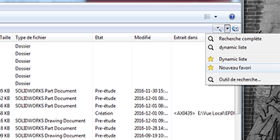 avatar favoris de recherche solidworks pdm pro