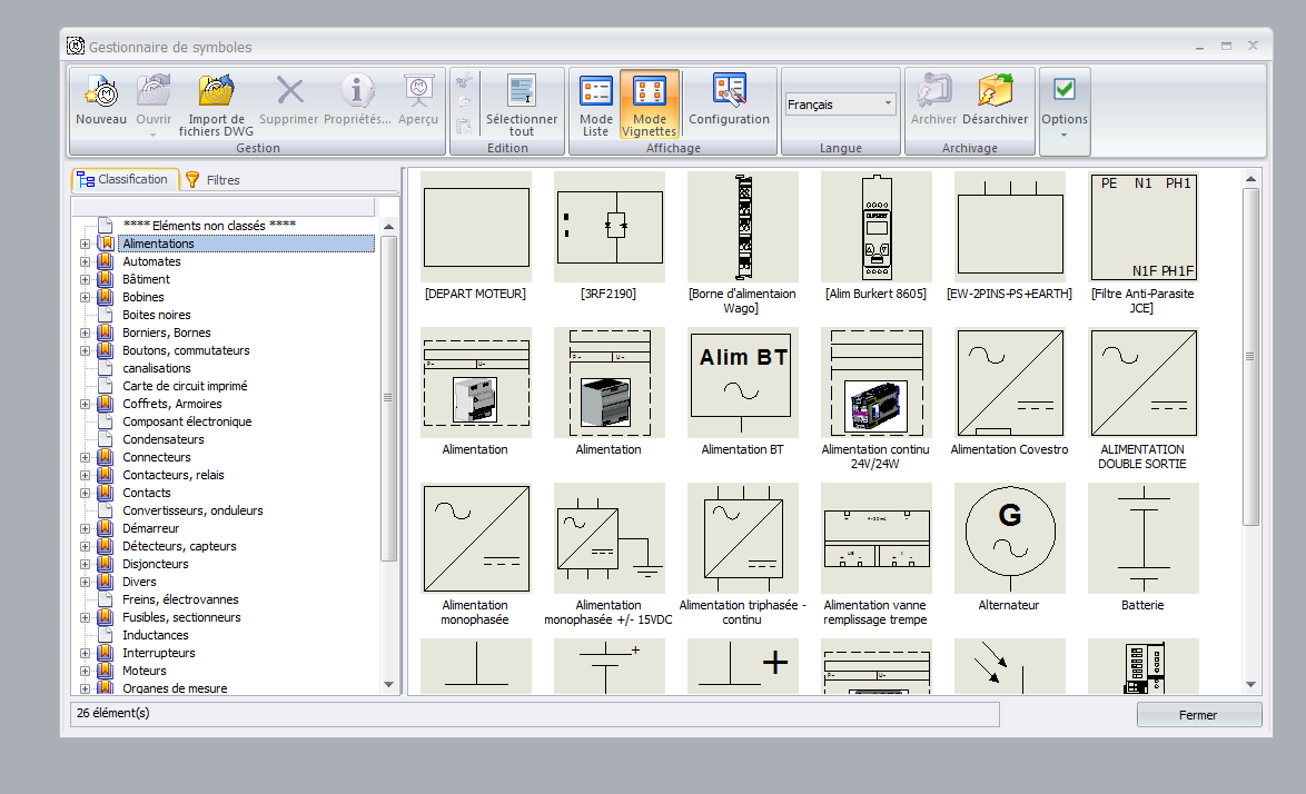 importer des éléments de bibliothèque dans SOLIDWORKS Electrical